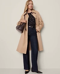 Ann Taylor Removable Cape Trench Coat Cafe Au Lait Women's