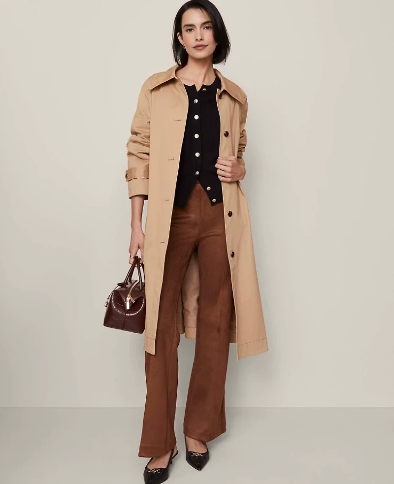 Ann Taylor Removable Cape Trench Coat Cafe Au Lait Women's