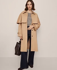 Ann Taylor Removable Cape Trench Coat Cafe Au Lait Women's