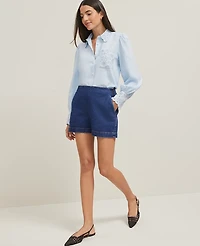 Ann Taylor The Denim Short Refined Mid Indigo Wash Women's