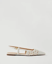 Ann Taylor Woven Leather Nip Toe Slingback Flat Women's