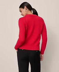 Ann Taylor Shoulder Detail Crew Neck Sweater Women's