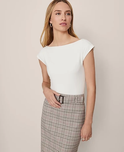 Ann Taylor Sleeveless Boatneck Top Size XS Winter White Women's