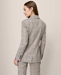Ann Taylor The Crosby Blazer Plaid Pale Sandalwood Women's