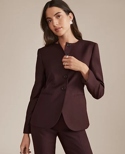 Ann Taylor The Curved Hem Jacket Classic Burgundy Women's