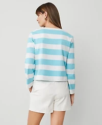 Ann Taylor Petite Striped Crew Neck Top Sea Isle Women's