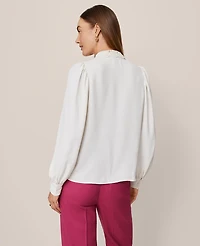 Ann Taylor Lace Collar Blouson Sleeve Shirt Women's