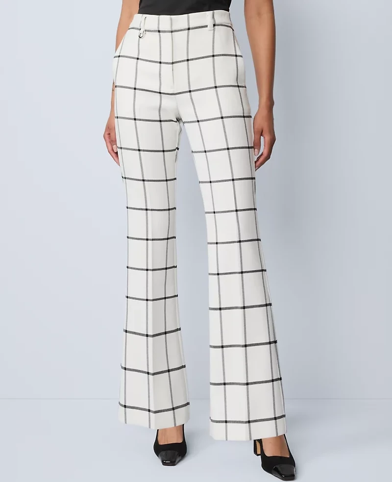 Ann Taylor The High Rise Skinny Trouser Pant Windowpane Winter White Women's