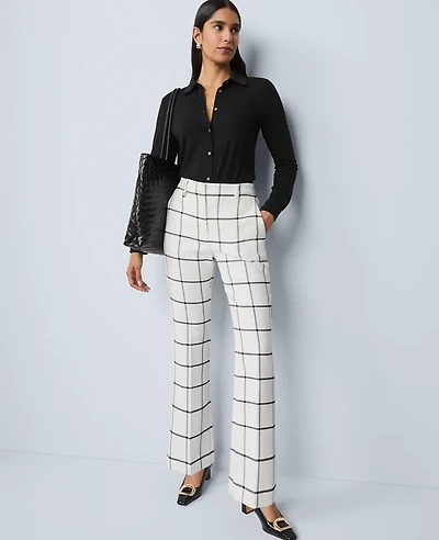 Ann Taylor The High Rise Skinny Trouser Pant Windowpane Winter White Women's