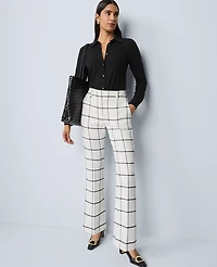 Ann Taylor The High Rise Skinny Trouser Pant Windowpane Winter White Women's