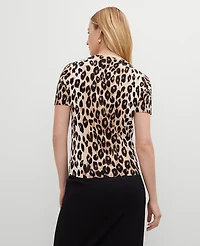 Ann Taylor Animal Print Sweater T-Shirt _Black Women's