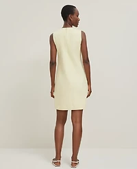 Ann Taylor Petite Button Pocket Shift Dress Size 0 Yellow Buttercream Women's