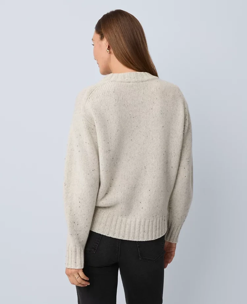 Ann Taylor Chunky Cashmere Sweater Light Grey Women's