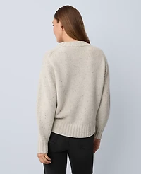 Ann Taylor Chunky Cashmere Sweater Light Grey Women's