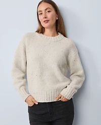 Ann Taylor Chunky Cashmere Sweater Light Grey Women's