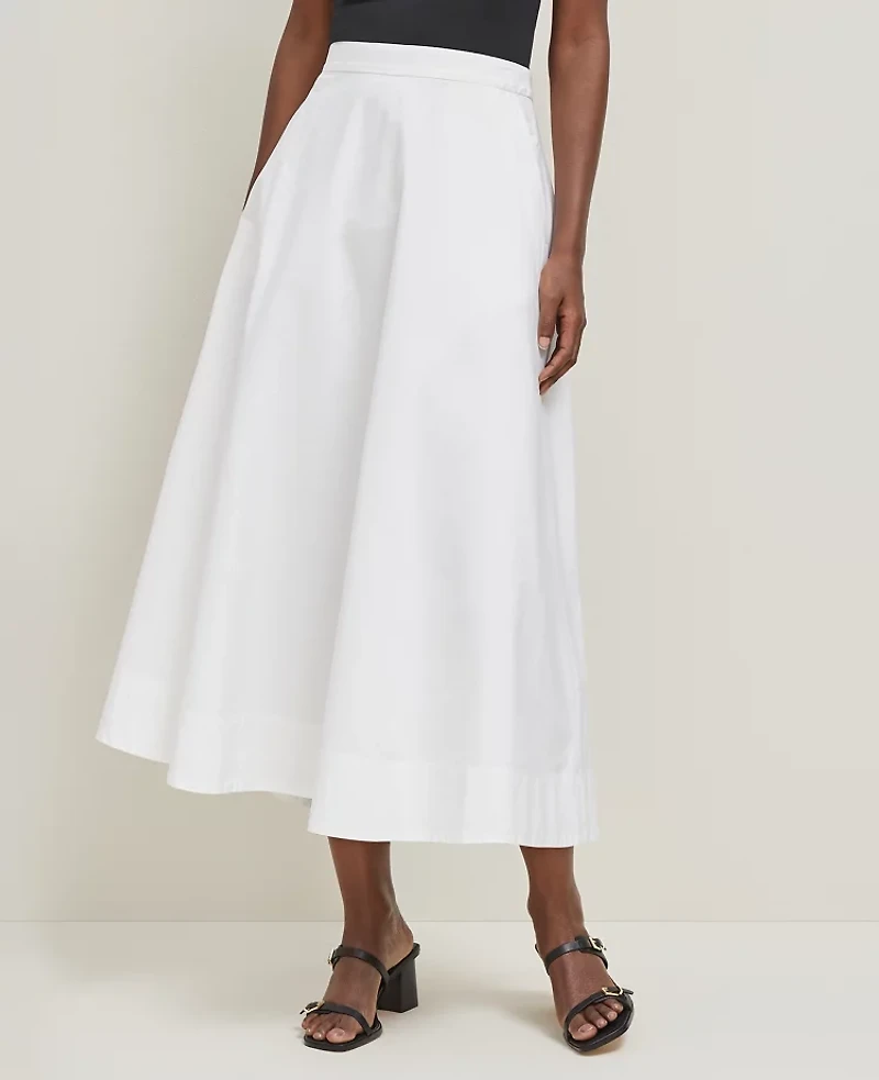 Ann Taylor Petite Tea Length Skirt Size 12 White Women's