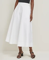 Ann Taylor Petite Tea Length Skirt Size 12 White Women's
