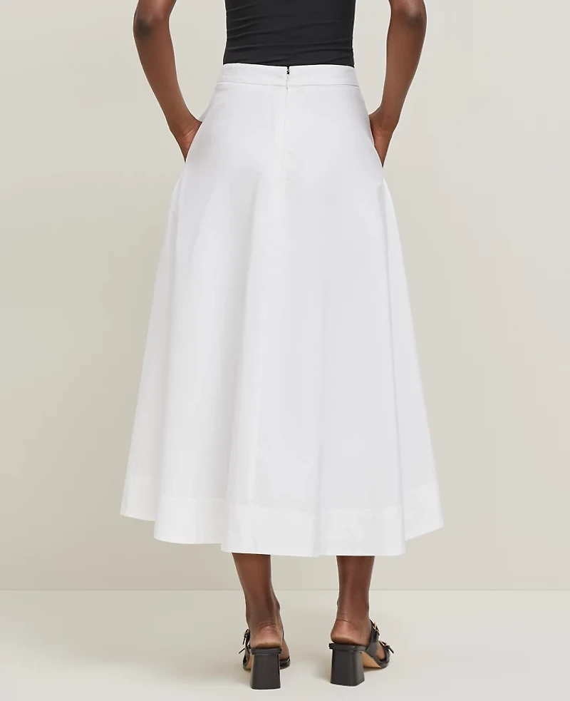 Ann Taylor Petite Tea Length Skirt Size 12 White Women's