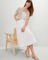 Ann Taylor Petite Tea Length Skirt Size 12 White Women's