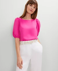 Ann Taylor Boatneck Popover Top Rose Violet Women's