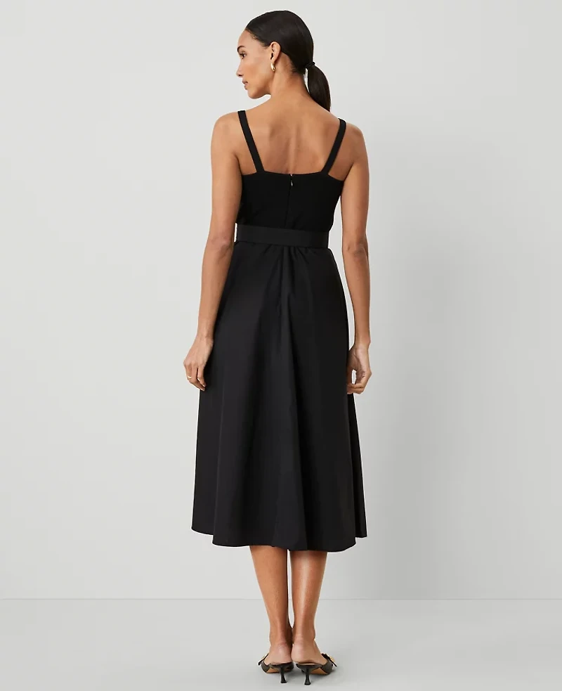 Ann Taylor Petite Mixed Media Sweater Dress Black Women's