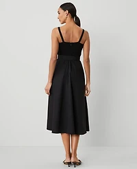 Ann Taylor Petite Mixed Media Sweater Dress Black Women's