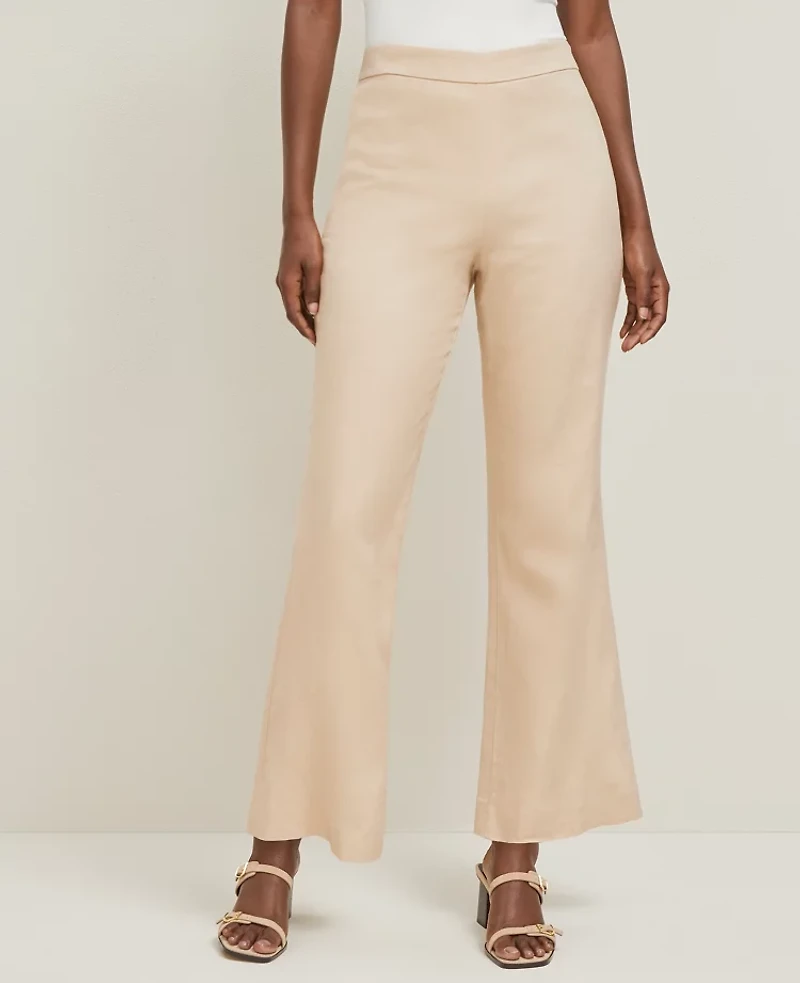 Ann Taylor The Petite Flare Ankle Pant Linen Blend Women's