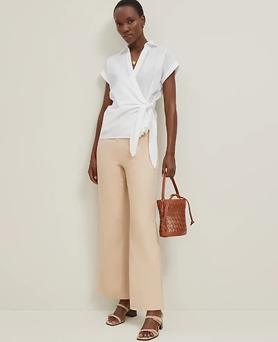 Ann Taylor The Petite Flare Ankle Pant Linen Blend Women's
