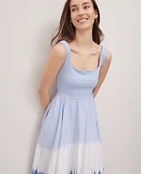 Ann Taylor Petite Weekend Collection Strappy Flare Midi Dress Zephyr Blue Women's