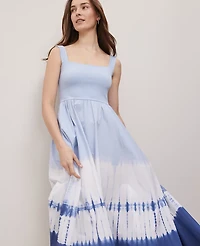 Ann Taylor Petite Weekend Collection Strappy Flare Midi Dress Zephyr Blue Women's