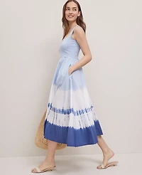 Ann Taylor Petite Weekend Collection Strappy Flare Midi Dress Zephyr Blue Women's