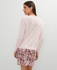 Ann Taylor Petite Weekend Collection Linen Blend V-Neck Sweater Women's