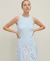 Ann Taylor Ribbed Halter Sweater Shell Top Women's