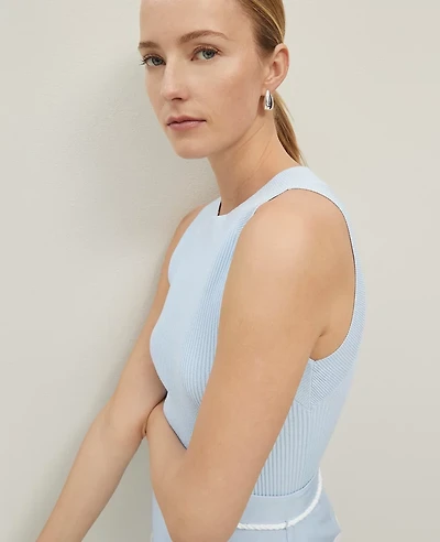 Ann Taylor Ribbed Halter Sweater Shell Top Women's