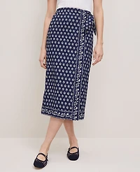 Ann Taylor Petite Weekend Collection Petaled Sarong Skirt Blue Women's