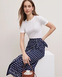 Ann Taylor Petite Weekend Collection Petaled Sarong Skirt Blue Women's