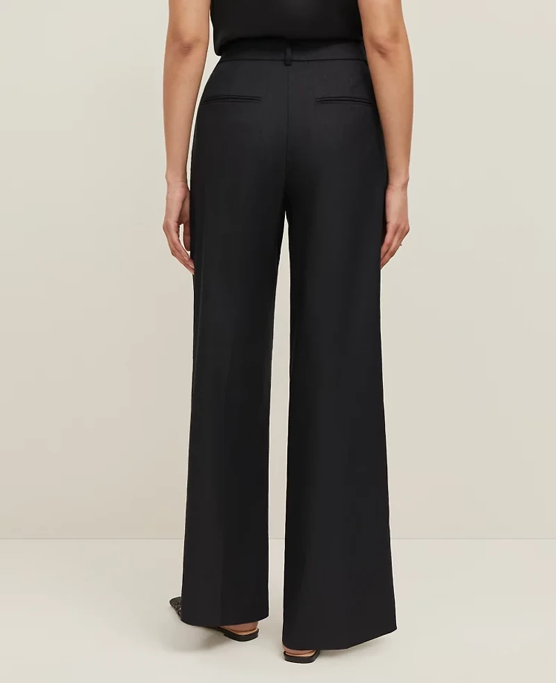Ann Taylor The Wide Leg Pant in Linen Blend — Curvy Fit Size 2 Black Women's