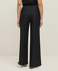 Ann Taylor The Wide Leg Pant in Linen Blend — Curvy Fit Size 2 Black Women's