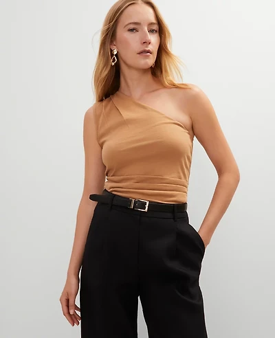 Ann Taylor Ruched One Shoulder Top Women's