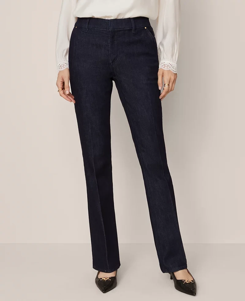 Ann Taylor Mid Rise Boot Jean Rinse Wash - Curvy Fit Classic Women's