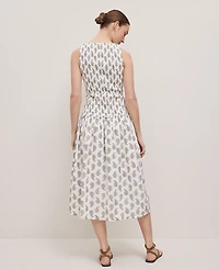 Ann Taylor Petite Weekend Collection Fern Smocked Maxi Dress Size 10 Moss Green Women's