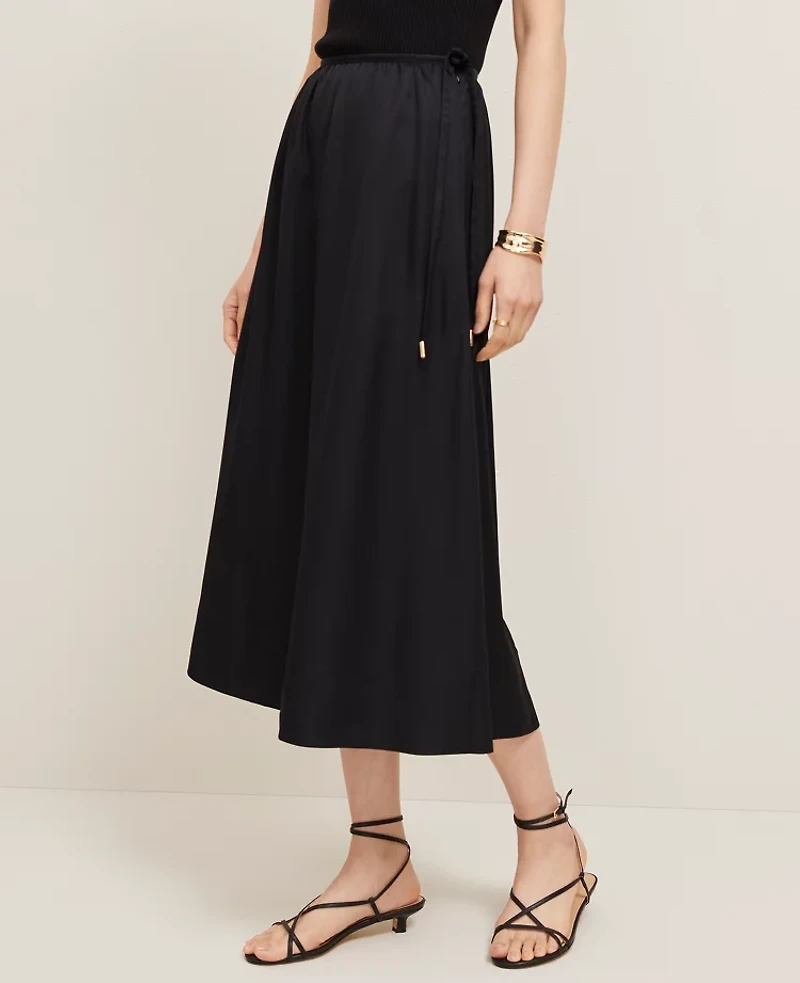 Ann Taylor Petite Side-Tie Midi Skirt Women's