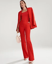 Ann Taylor The Petite Trouser Linen Blend Fiery Red Women's