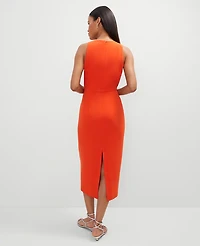 Ann Taylor Crew Neck Twist Sheath Dress Red Pepper Women's