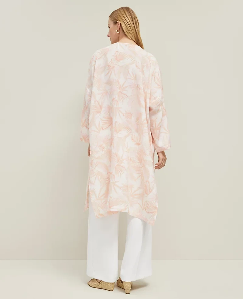 Ann Taylor Floral Long Kimono White Women's