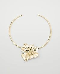 Ann Taylor Metal Flower Statement Necklace Goldtone Women's