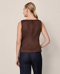 Ann Taylor Faux Suede Shell Top Dark Brown Women's