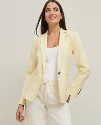Ann Taylor The Hutton Blazer Doubleweave Yellow Buttercream Women's