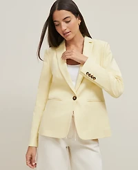 Ann Taylor The Hutton Blazer Doubleweave Yellow Buttercream Women's
