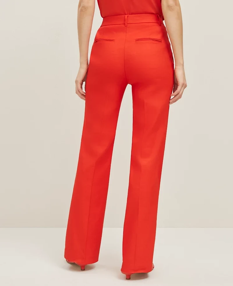 Ann Taylor The Trouser Pant Linen Blend — Curvy Fit Fiery Red Women's